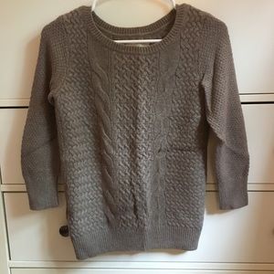 Loft XS Cable-knit Tan Sweater